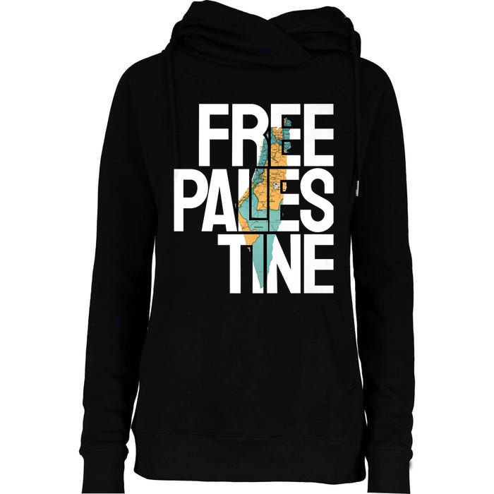 Free Palestine I Stand With Palestine Womens Funnel Neck Pullover Hood