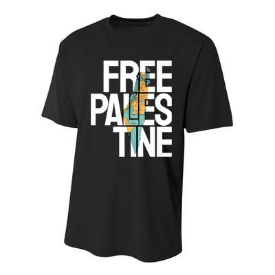 Free Palestine I Stand With Palestine Youth Performance Sprint T-Shirt