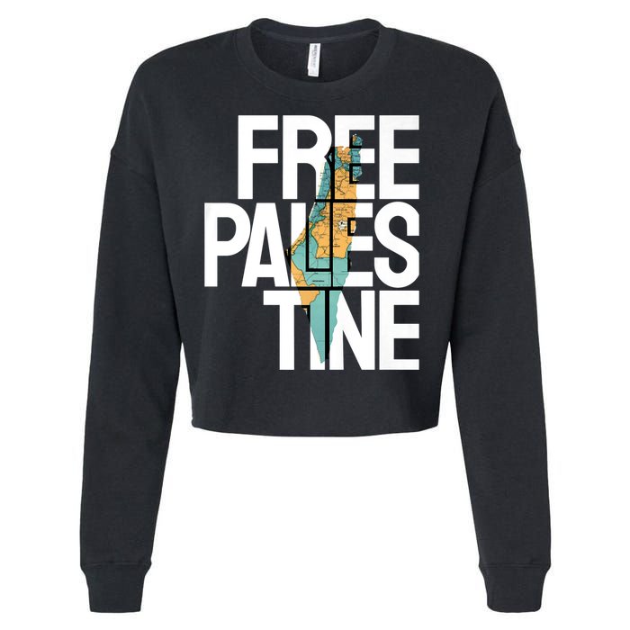 Free Palestine I Stand With Palestine Cropped Pullover Crew