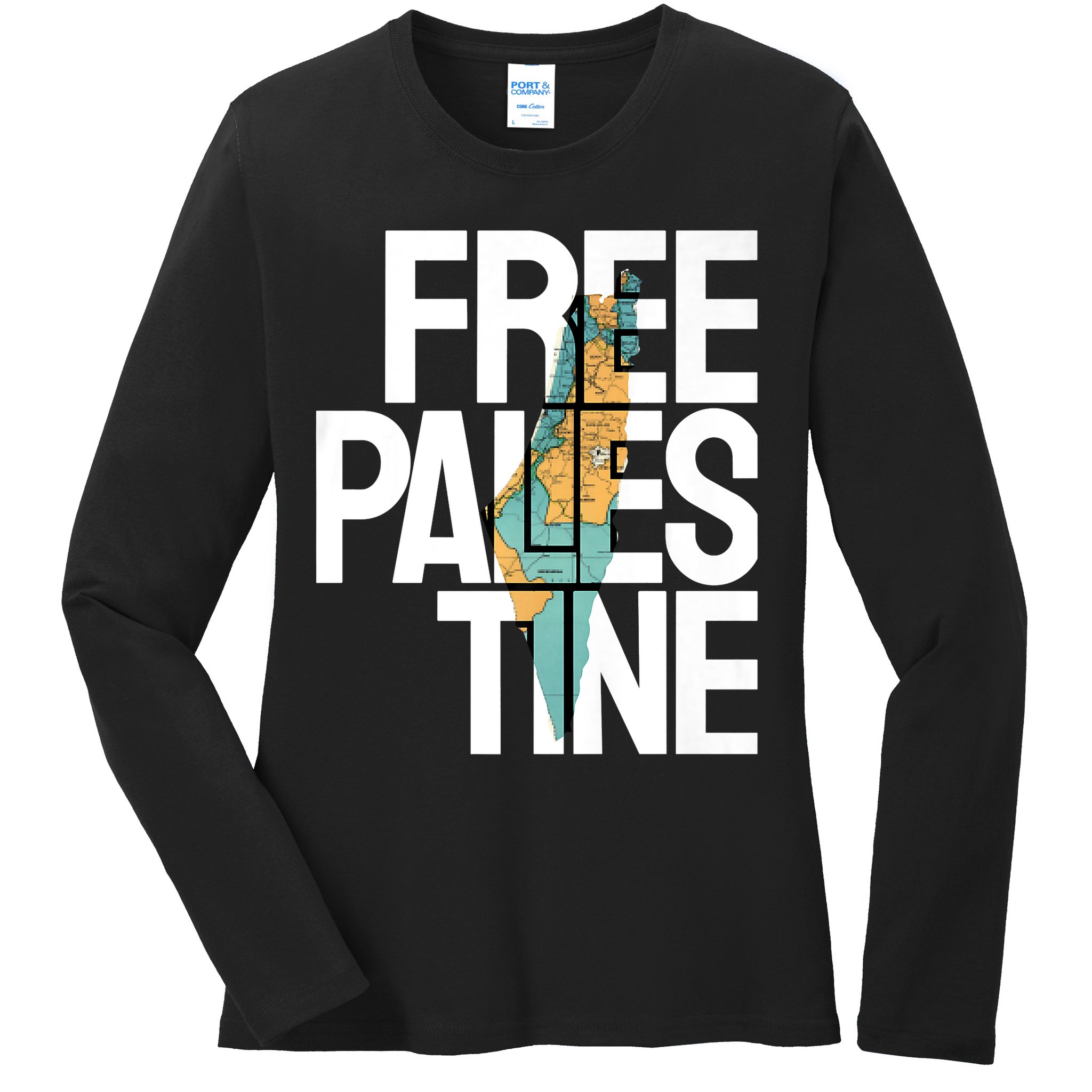 Free Palestine I Stand With Palestine Ladies Long Sleeve Shirt