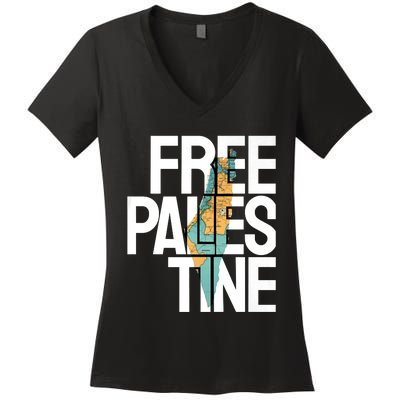 Free Palestine I Stand With Palestine Women's V-Neck T-Shirt