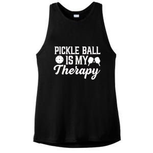 Funny Pickleball Is My Therapy Pickleball Player Humor Ladies PosiCharge Tri-Blend Wicking Tank