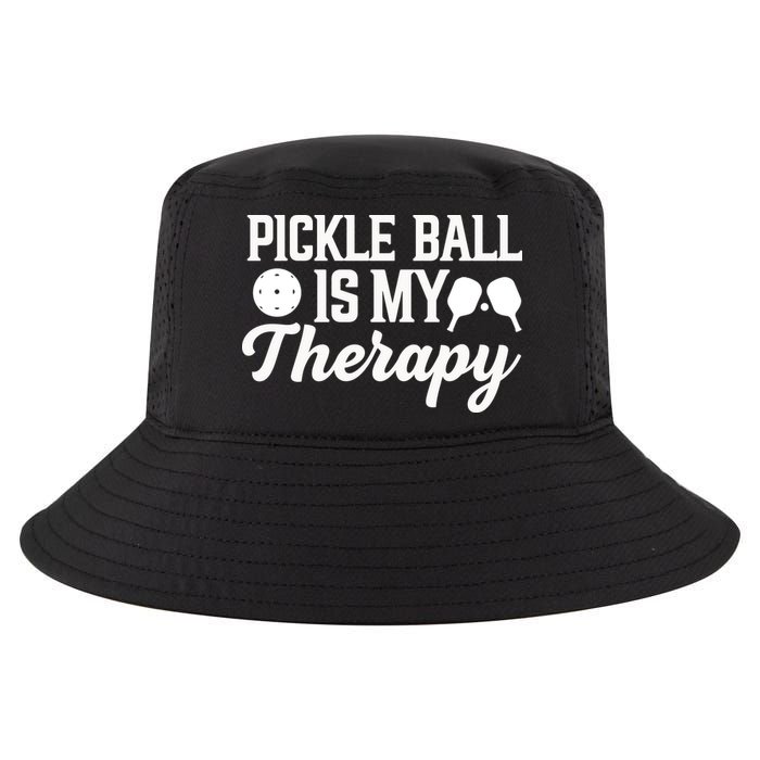 Funny Pickleball Is My Therapy Pickleball Player Humor Cool Comfort Performance Bucket Hat