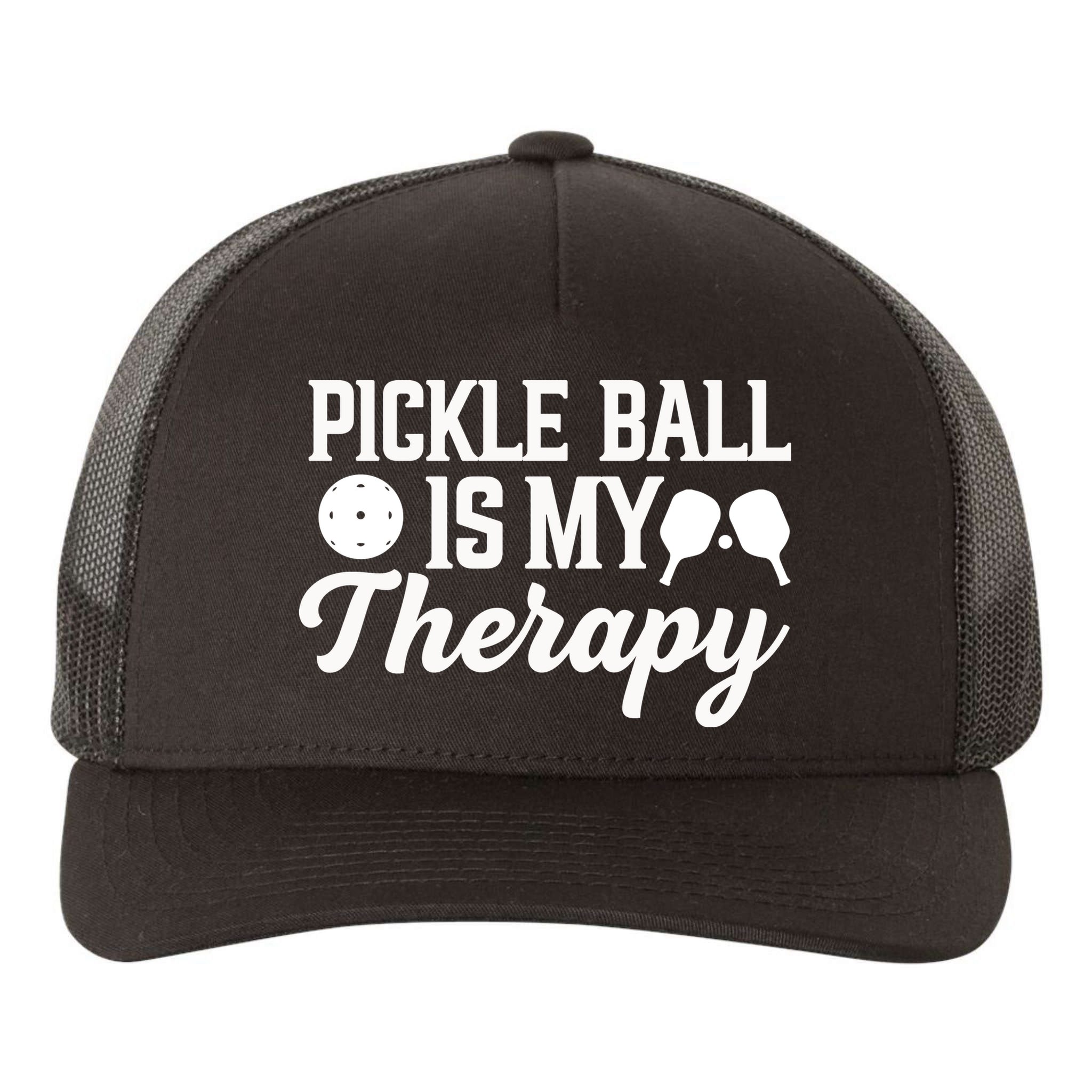 Funny Pickleball Is My Therapy Pickleball Player Humor Yupoong Adult 5-Panel Trucker Hat
