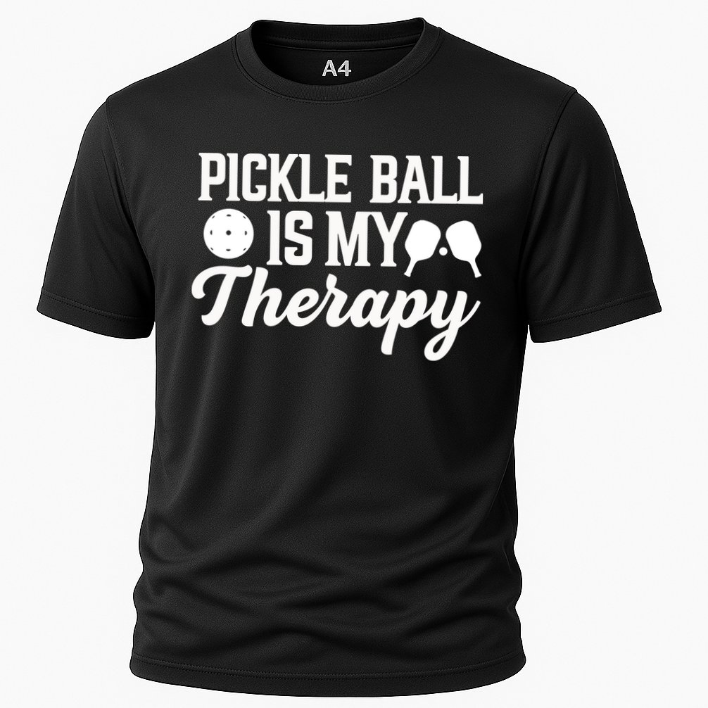 Funny Pickleball Is My Therapy Pickleball Player Humor Cooling Performance Crew T-Shirt