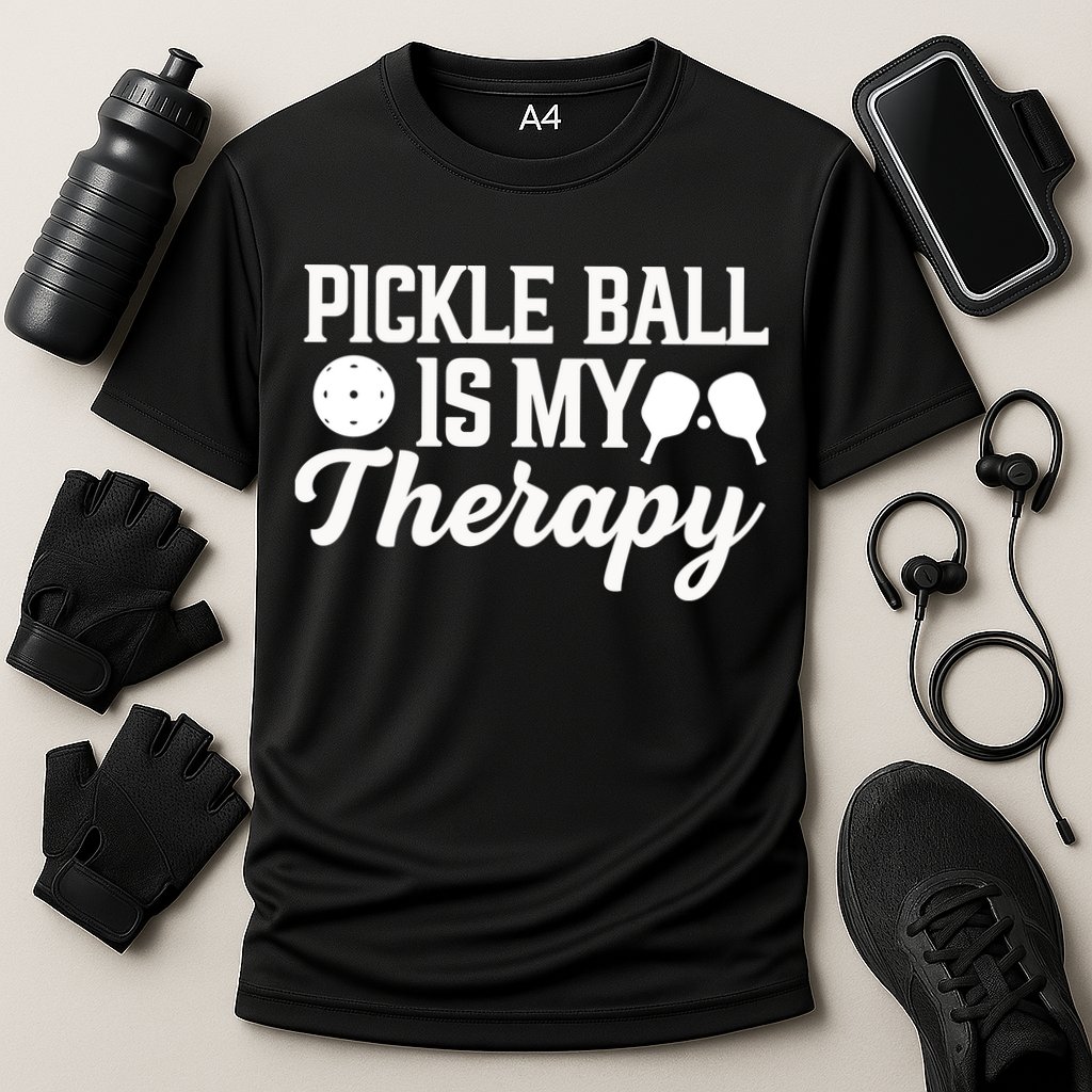 Funny Pickleball Is My Therapy Pickleball Player Humor Cooling Performance Crew T-Shirt