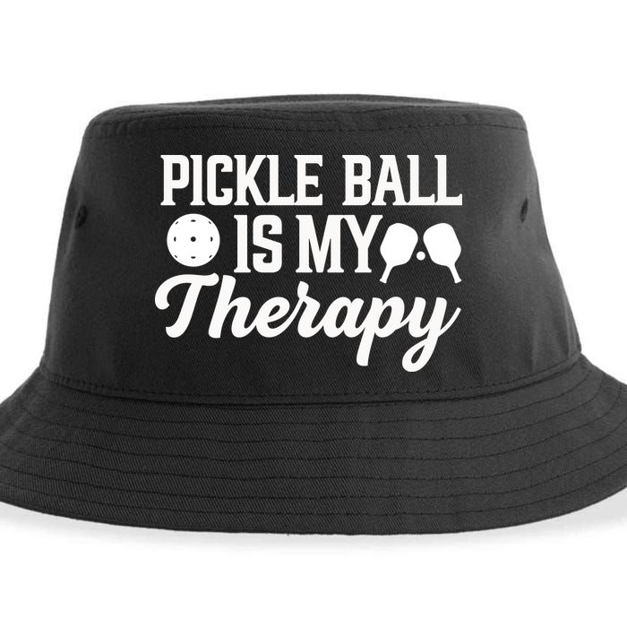 Funny Pickleball Is My Therapy Pickleball Player Humor Sustainable Bucket Hat