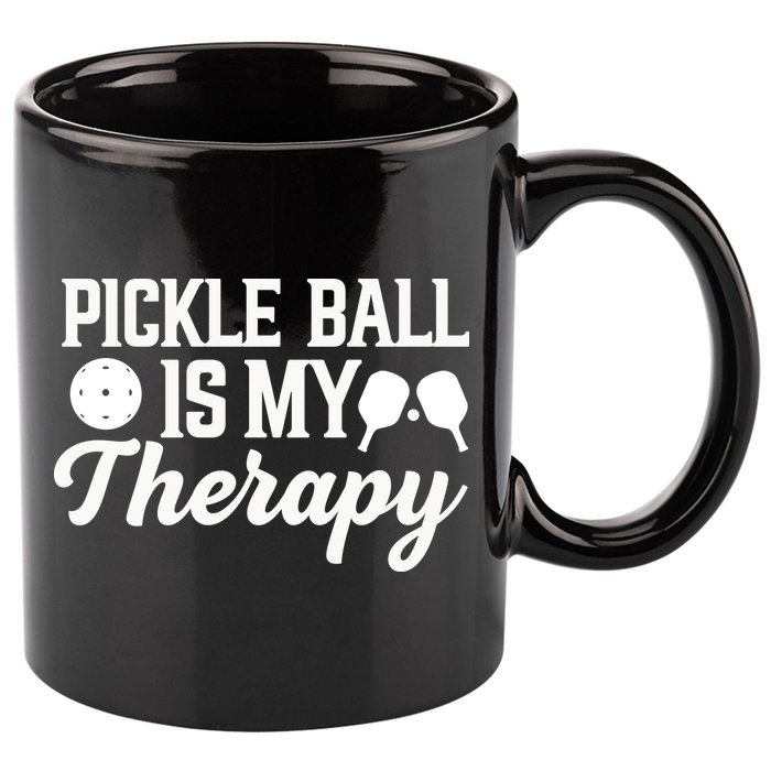 Funny Pickleball Is My Therapy Pickleball Player Humor 11oz C Handle Ceramic Mug
