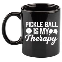 Funny Pickleball Is My Therapy Pickleball Player Humor 11oz C Handle Ceramic Mug