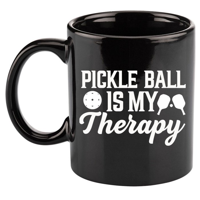Funny Pickleball Is My Therapy Pickleball Player Humor 11oz C Handle Ceramic Mug