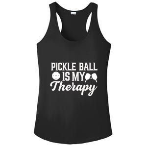 Funny Pickleball Is My Therapy Pickleball Player Humor Ladies PosiCharge Competitor Racerback Tank