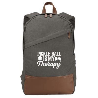 Funny Pickleball Is My Therapy Pickleball Player Humor Cotton Canvas Backpack