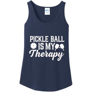 Funny Pickleball Is My Therapy Pickleball Player Humor Ladies Essential Tank