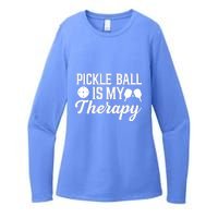 Funny Pickleball Is My Therapy Pickleball Player Humor Womens CVC Long Sleeve Shirt