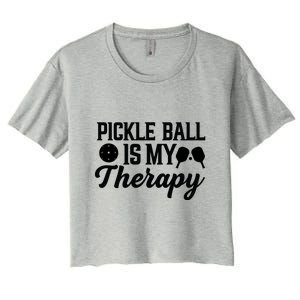 Funny Pickleball Is My Therapy Pickleball Player Humor Women's Crop Top Tee