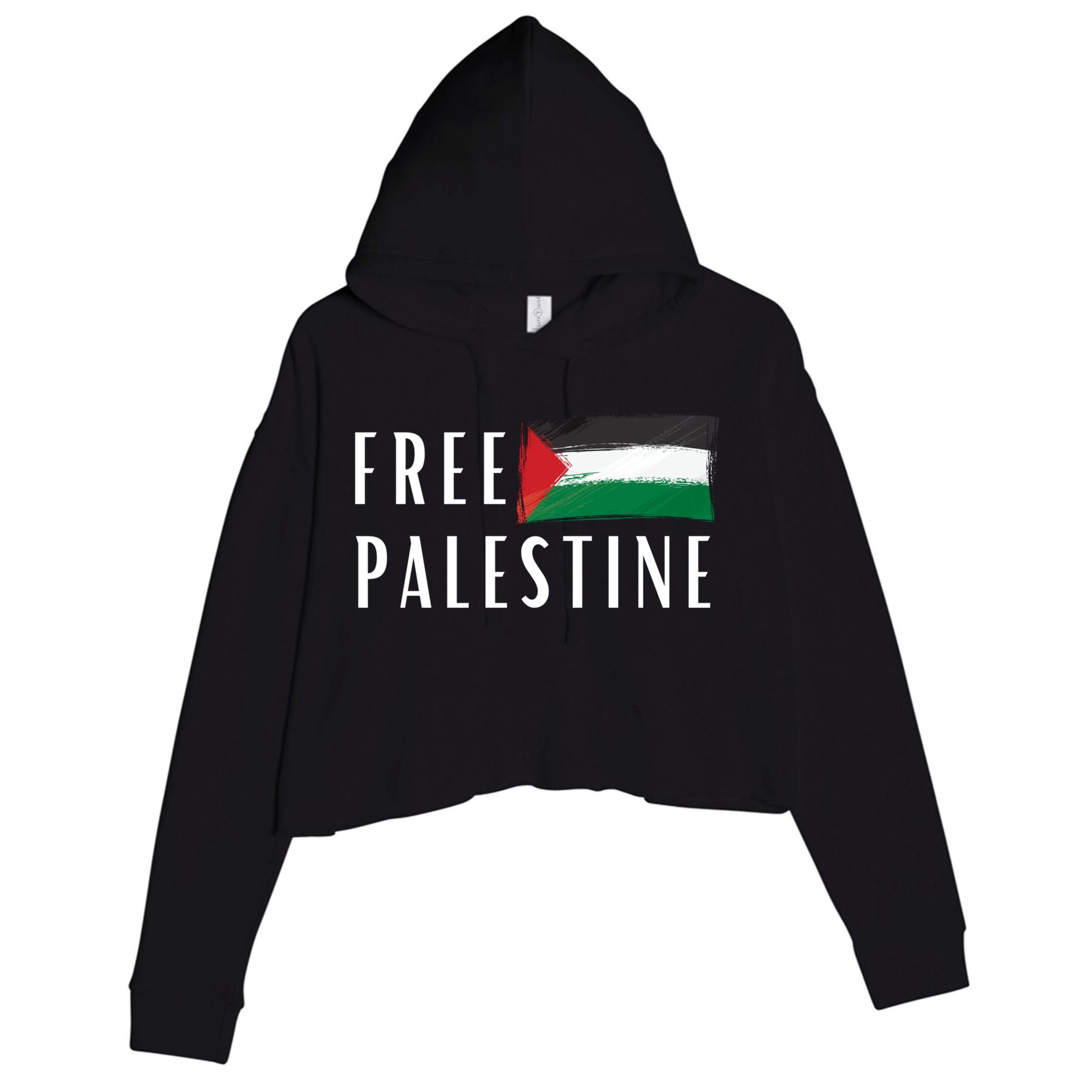 Free Palestine I Support Palestine Freedom Flag Free Gaza Cool Gift Crop Fleece Hoodie