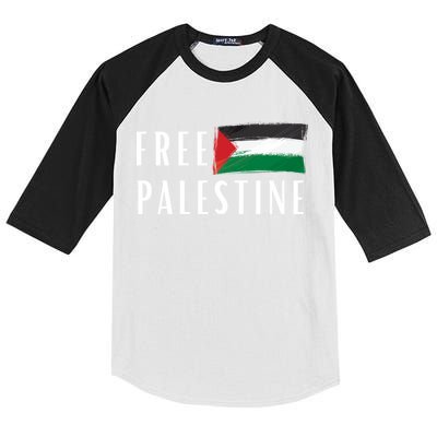 Free Palestine I Support Palestine Freedom Flag Free Gaza Cool Gift Kids Colorblock Raglan Jersey
