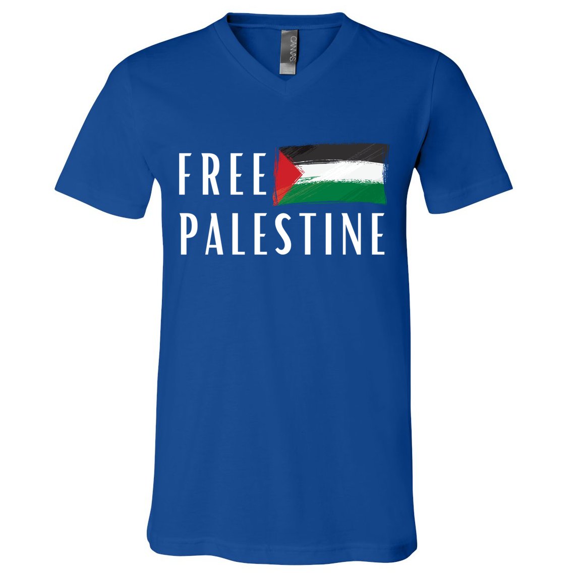 Free Palestine I Support Palestine Freedom Flag Free Gaza Cool Gift V-Neck T-Shirt