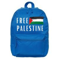 Free Palestine I Support Palestine Freedom Flag Free Gaza Cool Gift 16 in Basic Backpack