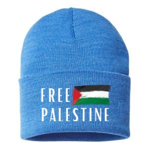 Free Palestine I Support Palestine Freedom Flag Free Gaza Cool Gift Sustainable Knit Beanie