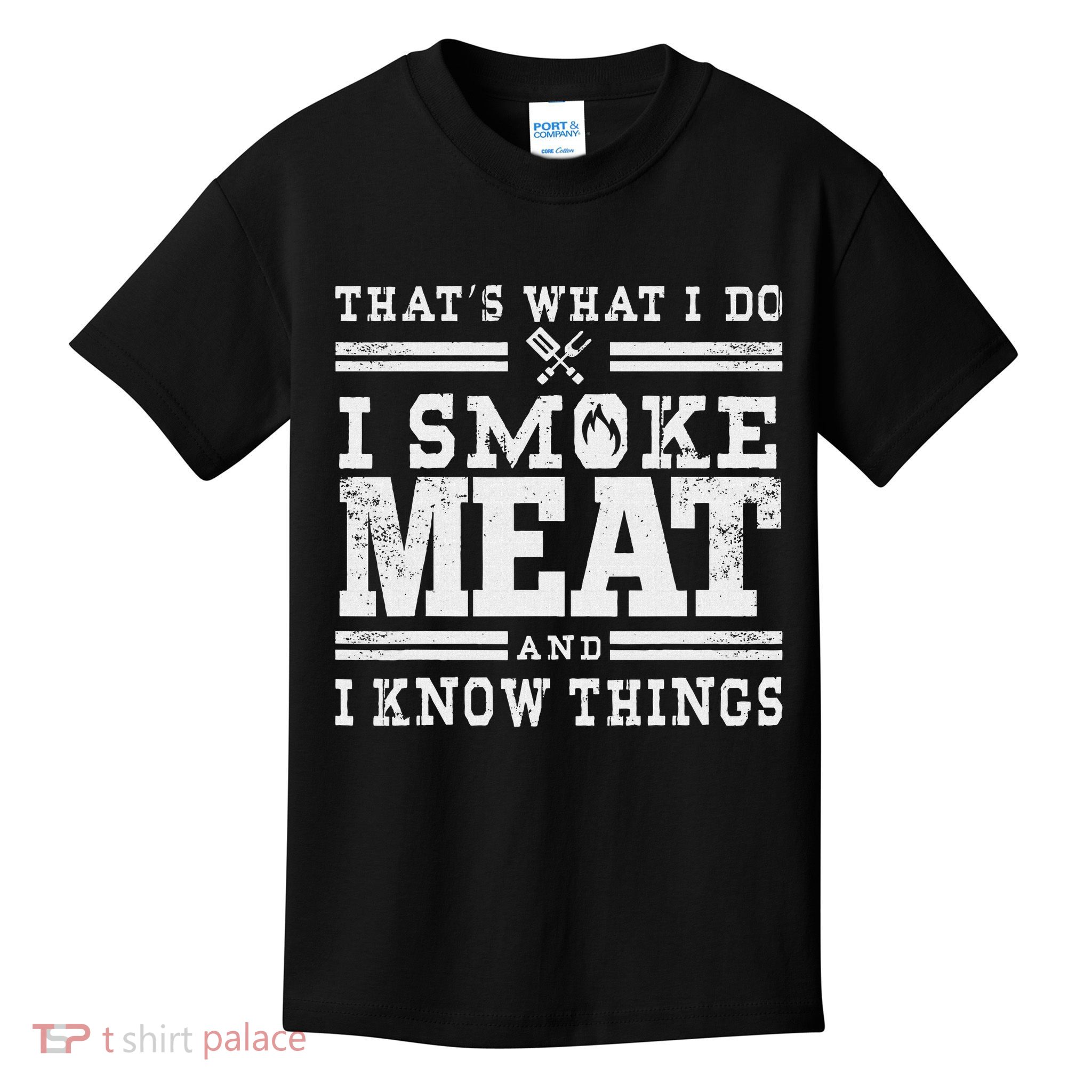 Funny Pitmaster I Smoke Meat Bbq Smoker Grill Gift Kids T-Shirt