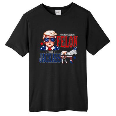 Funny Protrump I’D Rather Vote For A Felon Than A Jack Ass Tall Fusion ChromaSoft Performance T-Shirt