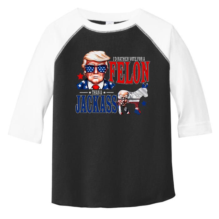 Funny Protrump I’D Rather Vote For A Felon Than A Jack Ass Toddler Fine Jersey T-Shirt