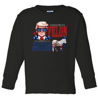 Funny Protrump I’D Rather Vote For A Felon Than A Jack Ass Toddler Long Sleeve Shirt