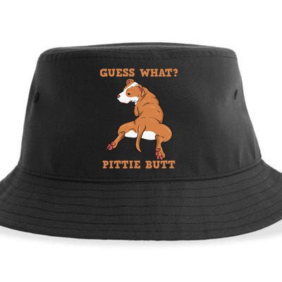 Funny Pitbull I Guess What Pittie Butt I Dog Lover Pitbull Sustainable Bucket Hat