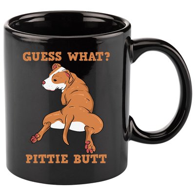 Funny Pitbull I Guess What Pittie Butt I Dog Lover Pitbull 11oz C Handle Ceramic Mug