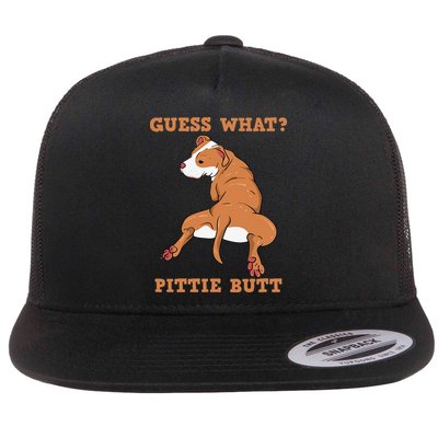 Funny Pitbull I Guess What Pittie Butt I Dog Lover Pitbull Flatbill Hat