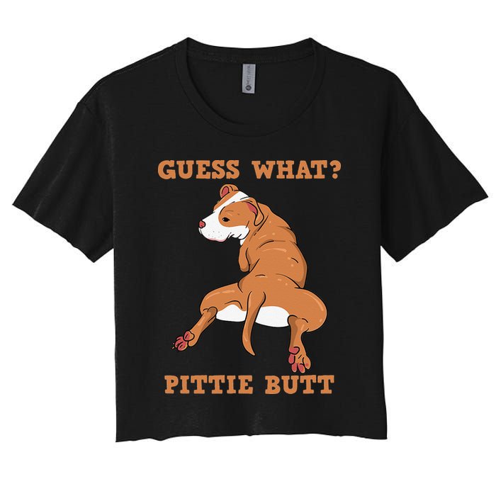 Funny Pitbull I Guess What Pittie Butt I Dog Lover Pitbull Crop Top
