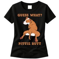 Funny Pitbull I Guess What Pittie Butt I Dog Lover Pitbull Womens T-Shirt