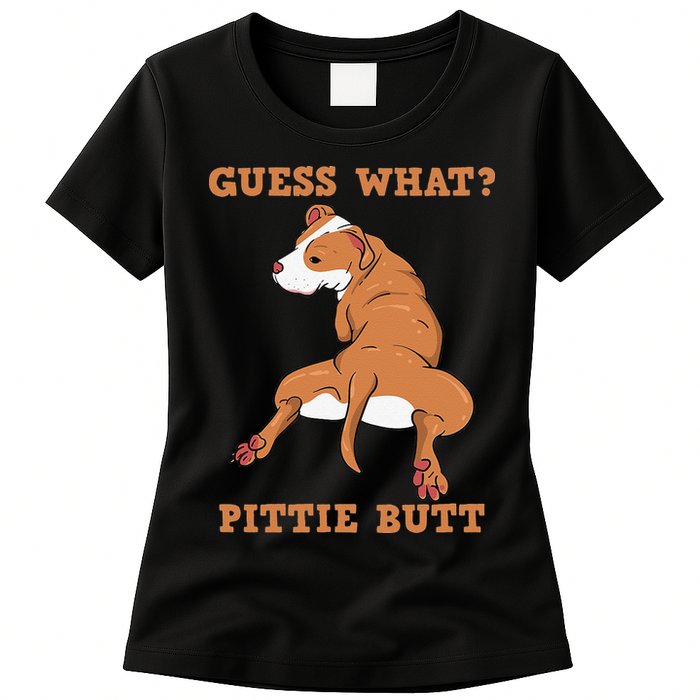 Funny Pitbull I Guess What Pittie Butt I Dog Lover Pitbull Womens T-Shirt