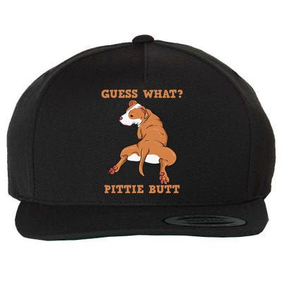 Funny Pitbull I Guess What Pittie Butt I Dog Lover Pitbull Wool Snapback Cap