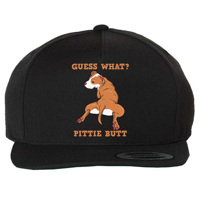 Funny Pitbull I Guess What Pittie Butt I Dog Lover Pitbull Wool Snapback Cap