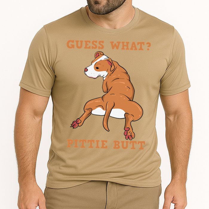 Funny Pitbull I Guess What Pittie Butt I Dog Lover Pitbull Cooling Performance Crew T-Shirt