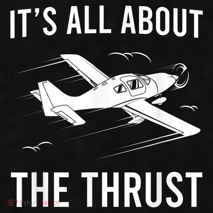 Funny Pilot It's All About The Thrust Airplane Pilot Ladies PosiCharge Tri-Blend Wicking Tank