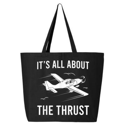 Funny Pilot It's All About The Thrust Airplane Pilot 25L Jumbo Tote
