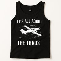 Funny Pilot It's All About The Thrust Airplane Pilot Tank Top