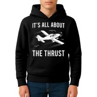 Funny Pilot It's All About The Thrust Airplane Pilot Kids Hoodie