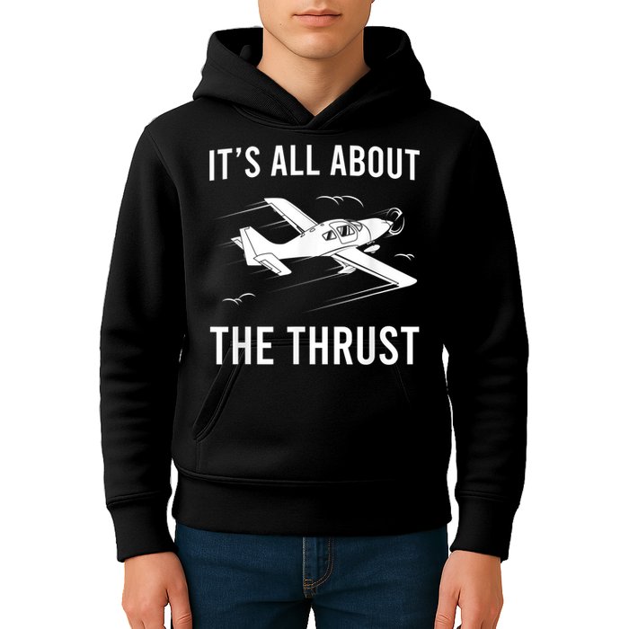 Funny Pilot It's All About The Thrust Airplane Pilot Kids Hoodie