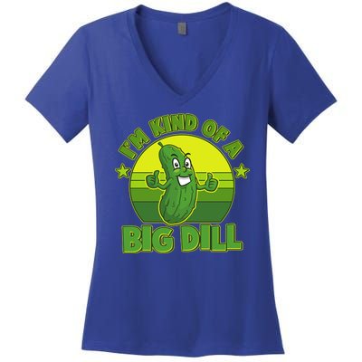 Funny Pickle I'm Kind Of A Big Dill Women's V-Neck T-Shirt