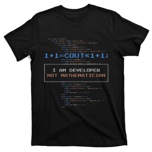 Funny Programmer  I Am A Developer Not Mathematician T-Shirt