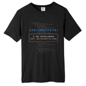 Funny Programmer  I Am A Developer Not Mathematician Tall Fusion ChromaSoft Performance T-Shirt