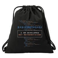 Funny Programmer  I Am A Developer Not Mathematician Drawstring Bag