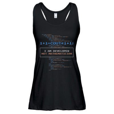 Funny Programmer  I Am A Developer Not Mathematician Ladies Essential Flowy Tank
