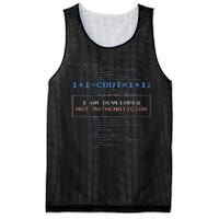 Funny Programmer  I Am A Developer Not Mathematician Mesh Reversible Basketball Jersey Tank