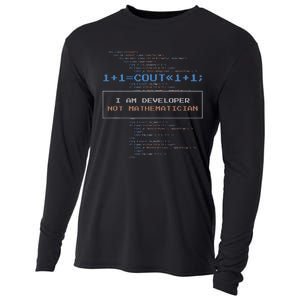 Funny Programmer  I Am A Developer Not Mathematician Cooling Performance Long Sleeve Crew