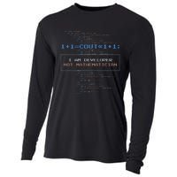 Funny Programmer  I Am A Developer Not Mathematician Cooling Performance Long Sleeve Crew